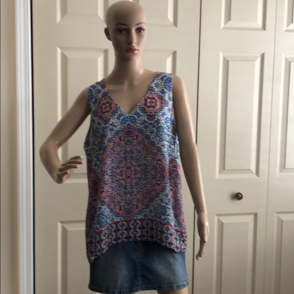 Sleeveless Print Top